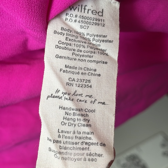 Wilfred XXS Hot Pink Dress with Pockets- fabric made in Japan - Picture 7 of 7